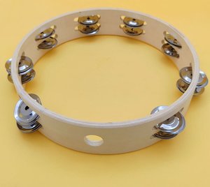 Wooden Tambourine <b>Ring</b> 4 Inch Single Row Hand Bell Orff Percussion for Kindergarten China Factory Wholesale - Product Image 5