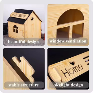 Yüksek kalite yeni Pet House ahşap el sanatları ahşap köpek kulübesi küçük hayvanlar yuva ev köpek evi - Product Image 5