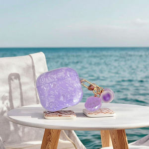 Étui rigide pour écouteurs de luxe en coquille de perle mignonne pour <span class=keywords><strong>AirPods</strong></span> 3 housse de casque avec étuis de casque porte-clés - Product Image 1