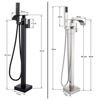 Robinet de baignoire sur pied en laiton, mitigeur chaud/froid avec douchette, vente en gros usine, garantie 5 ans pour projets hôteliers