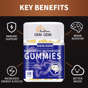 <strong>Brain</strong> Booster Mushroom Gummies - Enhances Clarity, Energy &amp; Immunity, with Lion's Mane,Sea Buckthorn &amp; Shiitake,&amp; <strong>Walnut</strong>, 60 - Product Image 4