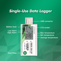 USB Informe PDF de un solo uso Registrador automático de datos de temperatura Pantalla LCD