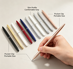 Stylo bille métallique personnalisé avec logo, stylo fin à mécanisme rotatif, stylo de luxe pour le bureau, idéal pour les cadeaux d'affaires et les promotions - Product Image 5