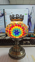 Lampe de table en mosaïque de style turc à faire soi-même avec kit d'outils et papier de conception, base E14 pour studio de bricolage, fête, vacances, Noël