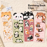 Ensemble de marque-pages magnétiques Kawaii, 5 pièces, chat, panda, chien, aimant doux, accessoires de lecture pour les amoureux des livres, papeterie cadeau en vrac