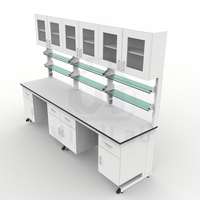 Usine de meubles commerciaux produit un meuble de laboratoire en métal blanc résistant aux alcalis de 10 pieds pour un centre de santé moderne