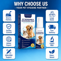 Spray désodorisant rafraîchissant pour animaux Zourunan 100ml, éliminateur d'odeurs naturel à base de plantes pour chiens, chats, éliminateur d'odeurs domestiques, OEM