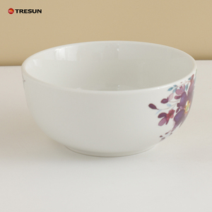 Sành điệu đầy đủ thiết lập tốt Trung Quốc tấm bộ thiết kế sang trọng trắng tím hoa thiết kế sứ đồ ăn đặt cho nhà - Product Image 3