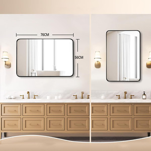 Nghệ Thuật Ban Đầu Bán Buôn Tùy Chỉnh Sang Trọng Hiện Đại Lớn Lớn Hình Chữ Nhật Kim Loại Đóng Khung Màu Đen Phòng Tắm Khách Sạn Treo Tường Gương - Product Image 4