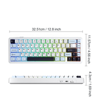 AULa F65 Komputer Kustom 65% Keyboard Mekanik Kabel+2.4G Nirkabel Keycaps PBT Mini Portabel Gaming Tiga Mode USB-C RGB