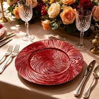 Assiette de Présentation Moderne en Plastique Doré à Motif Spirale, Écologique et Personnalisable – Idéale pour Fêtes, Mariages, Hôtels et Banquets – Meilleure Vente