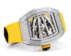 Luxury Fashion Watch Diamond <b>studded</b> Dial Stainless Steel Watch Skeleton Design High End Unisex Mechanical Watch - Product Image 2