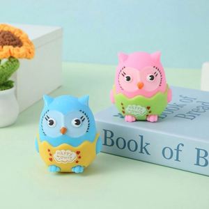 Owl Plush Soft Squeeze Toy with Personalized Logo/Text Option-Stress Relief Creative Animal Doll for Office Use & Gifts - Product Image 5