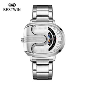 Montre à quartz de luxe pour homme, couleur or, haut de gamme, étanche, boîtier en alliage d'acier, bracelet en acier inoxydable, nouveau style affaires et sport, livrée en coffret - Product Image 2
