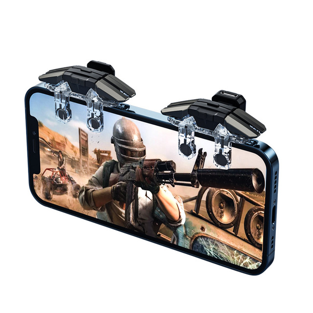 JS65 Stable High Quality Zinc Alloy Electric High Frequency 6 Finger Control Mobile Game Controller Button Joustick for PUBG