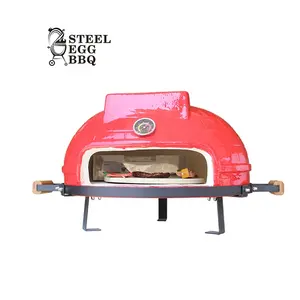 SEB/钢蛋烧烤新到货21英寸Kamado披萨烤箱，陶瓷木炭木烧披萨烤箱