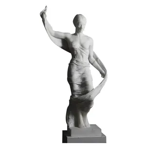 Açık bahçe yaşam boyutu doğal taş el oyma beyaz seksi kadın figürlü heykel mermer kız heykeli