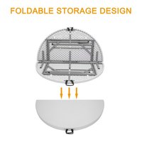 Table Pliante Ronde d'Extérieur 6ft 5ft 4ft - Demi-Cercle en Plastique Blanc pour Événements, Mariages, Traiteurs, Jardin et Restauration