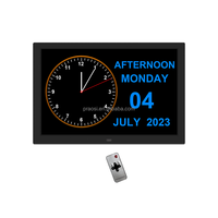Pros 15 pouces calendrier numérique horloge démence horloge grand affichage rappels d'alarme Auto Dimmable non abrégé jour Date mois