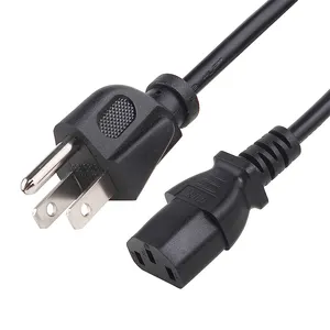 Heng-well UL Approved 3 Pin Plug Cable AC PC Laptop US Plug Power Cord