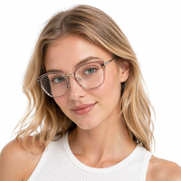 Montures de lunettes œil-de-chat élégantes en alliage métallique de 20,6 g avec verres en acrylique anti-lumière bleue pour la lecture quotidienne CE – Vente en gros