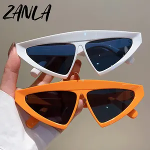Fashion Triangle Shaped Sunglasses Men Women 2024 Trend Green Orange Personality Eyewear Luxury Brand Designer UV400 Sun Glasses