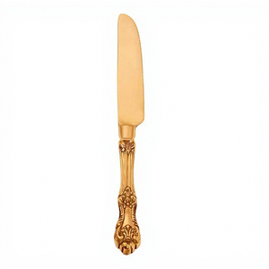 Vintage Gold Plated Manual <b>Butter</b> <b>Knife</b> Ornate Floral Embossed Handle Dishwasher Safe Eco-Friendly for Wedding Party Home Use - Product Image 1