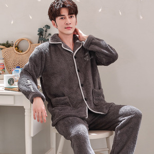<span class=keywords><strong>Pigiama</strong></span> Invernale in Pile Sherpa Rosso a Quadri per Coppie, Abbigliamento da Casa Caldo per Adulti con Ricamo Personalizzato, Pronto per la Spedizione - Product Image 3