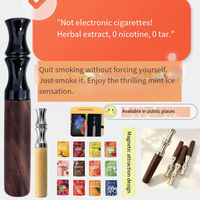 Inhalateur aromatique à base de plantes sans fumée pour l'arrêt du tabac, avec des extraits de plantes pures, style vintage, matériau métallique, plusieurs saveurs