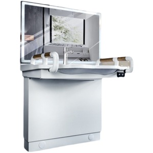 Lavabo électrique avec miroir réglable, vasque intelligente à levage automatique, en acier inoxydable, style moderne, pour fauteuils roulants et personnes âgées - Product Image 2