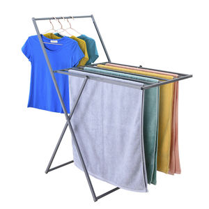 رف ملابس قابل للطي من الفولاذ المقاوم للصدأ 18 متر بسعر رخيص طبقات مزدوجة مع عجلات قماش قابل للتعديل لمساحة غرفة المعيشة - Product Image 1