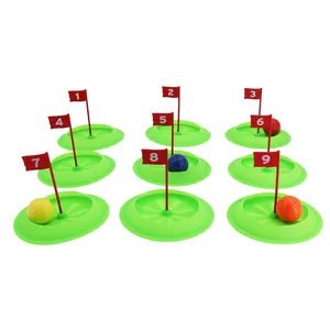 13 buah golf set Suppliers-IRctoy A05 Set Bola Golf Kecil, 9 Buah Mainan Olahraga Luar Ruangan Tim Permainan