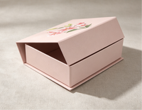 Boîte cadeau pliable artisanale, emballage floral réaliste, boîte cadeau rigide magnétique, boîte cadeau fleurie de luxe, boîte cadeau pliable en papier