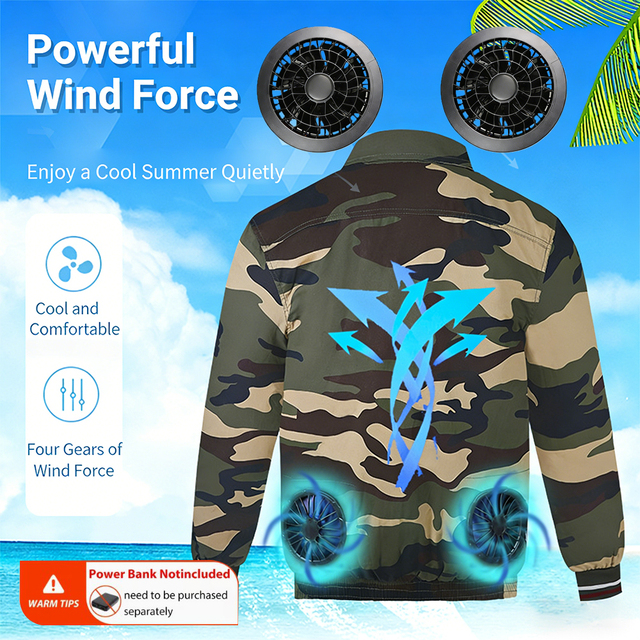 In Stock 5V Outdoor Cooling Fan Jacket UV Proof Vest Coat Custom Air Conditioner Jacket Hi Vi Cooling Fan with Switch Cable