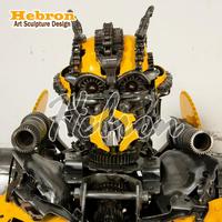 Özel Boyut Büyük Dış Mekan Metal Dev Robot Heykeli LED Işıklı Paslanmaz Çelik Megatron Heykeli