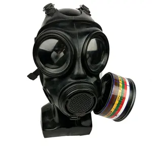 Máscara de gas de respiración de goma de clorobutilo de alta calidad CBRN con puerto de hidratación