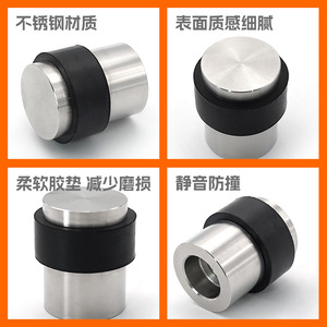Tope de puerta de goma Xin Xiong Jia, acero inoxidable 304, montaje en pared, anticolisión, para dormitorio u oficina - Product Image 3