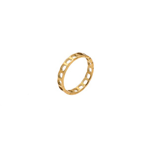Geometric Hollow Square <b>Ring</b> Gold Women's Fashion Jewelry Gift <b>Titanium</b> Steel Index Finger <b>Ring</b> - Product Image 5