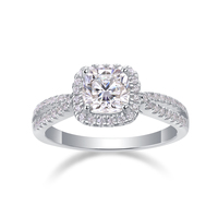 Prix usine 13052 Double doigt mariage fiançailles ensemble gros diamant et Moissanite anneaux ronds pour les Couples