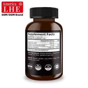 Cápsulas de Ácido Hialurónico de 250 mg, Ideales para Adultos, Hidratación de la Piel, Lubricación de las Articulaciones, Salud del Cabello y de los Ojos - Product Image 5