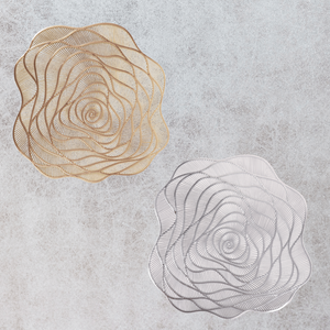 Wholesale <b>Cheap</b> Cutout Flower Foil Stamping Wedding Mat PVC Placemat Kitchen Decorative Mat & <b>Pads</b> - Product Image 5