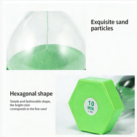 Minuteur hexagonal vintage rétro de 1 à 30 minutes, en verre incassable, cadeau pour enfants, pour la décoration et la mesure du temps, rotatif