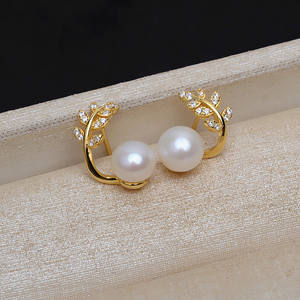 S925 <b>Silver</b> Fish Tail Ba <b>Earrings</b> for Women 4-6mm DIY <b>Pearl</b> Jewelry with Empty Holder 4465 Accessory - Product Image 2