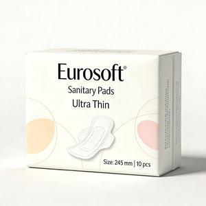 Toallas Sanitarias Desechables Súper Absorbentes Ultra Finas Transpirables con Superficie de Algodón y <span class=keywords><strong>Material</strong></span> de Pulpa de Celulosa con Alas, Fabricante de Marca OEM - Product Image 1