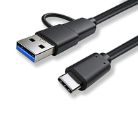 Cable de Datos USB 3.1 Tipo-C C/A Combo 2 en 1 de Alta Velocidad 10Gbps, Trenzado de Cobre Puro, PVC Ecológico, para Carga de Cámara, Auto y Computadora