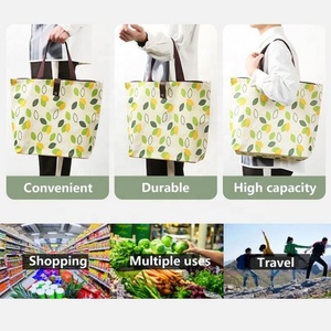 Custom Printed Eco-Friendly Polyester Shopping <b>Bag</b> Reusable and Portable Drawstring <b>Folding</b> Design Waterproof Storage - Product Image 5