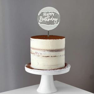 Ychon UV coloré impression main écriture Mr & <span class=keywords><strong>Mrs</strong></span> Transparent acrylique insérer carte mariage gâteau Toppers anniversaire gâteau décor - Product Image 2