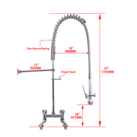 Unité de pré-évier moderne et durable en laiton chromé haute pression avec douchette extractible 2 trous et garantie de 3 ans pour usage en cuisine d'hôtel
