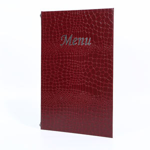 Carpeta de Menú A4 Personalizada de Piel Sintética de Cocodrilo, Porta Menús de Restaurante con Cordón de Goma, Cubierta de Menú de Cuero - Product Image 5