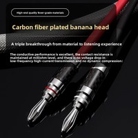 Cable de Altavoz de Audio Hi-Fi, Grado Audiófilo 5N, Conectores Banana de Cobre, Conectores BNC Tipo Y, Blindado con Lámina de Aluminio y PVC